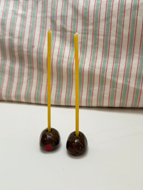 Olive Baby Candle Holders